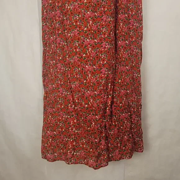 New Natural Life Tricia red and blue mixed floral maxi dress XL Cottagecore Boho - Picture 7 of 10
